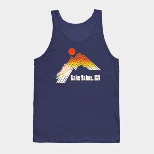 Lake Tahoe California 70s/80s Retro Souvenir Style Skiing Tank Top